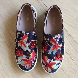 Top shop sneakers coy fish cherry blossom detail